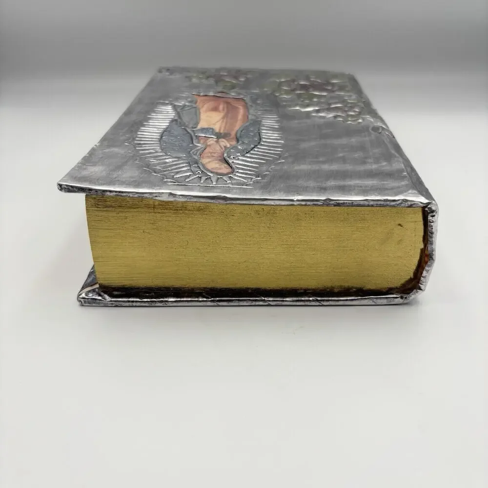Spanish Catholic Bible Virgen de Guadalupe Repujado Metal Cover Sagrada Biblia